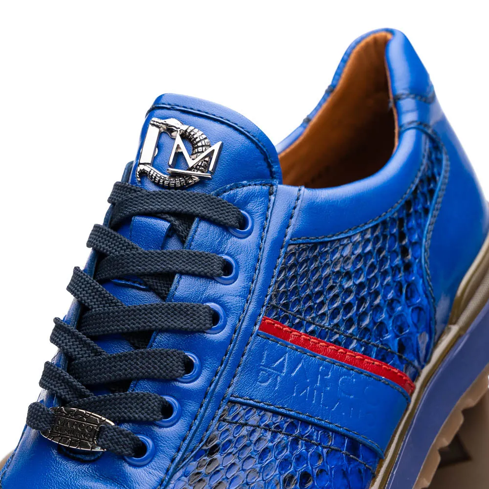 Marco Di Milano Brescia Electric Blue Python & Calfskin Sneakers sold by Alberto Nardoni product image thumbnail 3