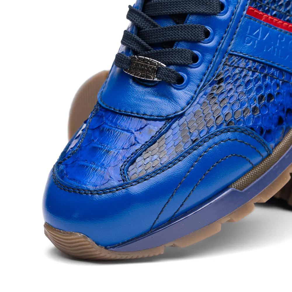 Marco Di Milano Brescia Electric Blue Python & Calfskin Sneakers sold by Alberto Nardoni product image thumbnail 4