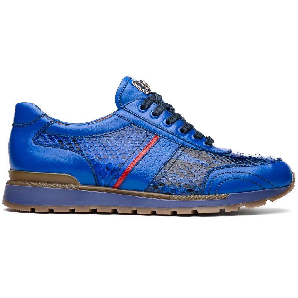 Marco Di Milano Brescia Electric Blue Python & Calfskin Sneakers sold by Alberto Nardoni