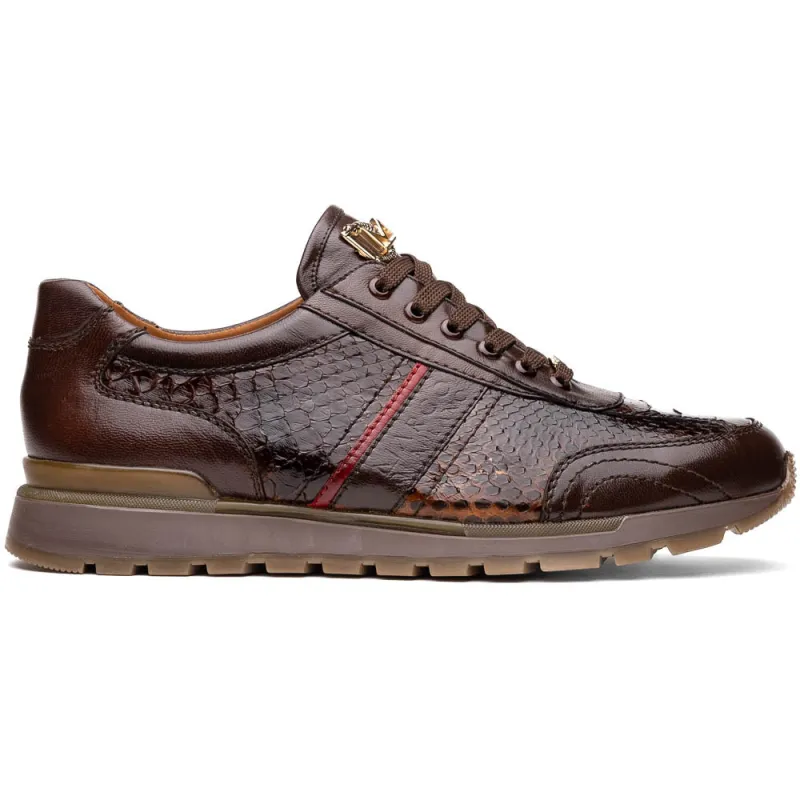 Marco Di Milano Brescia Brown Python & Calfskin Sneakers sold by Alberto Nardoni