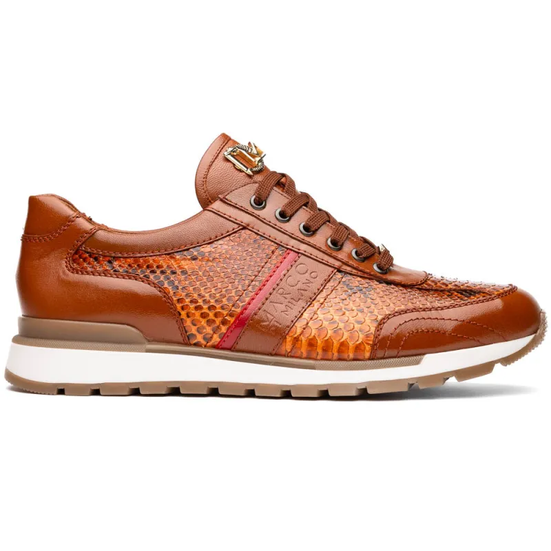 Marco Di Milano Brescia Honey Python & Calfskin Sneakers sold by Alberto Nardoni