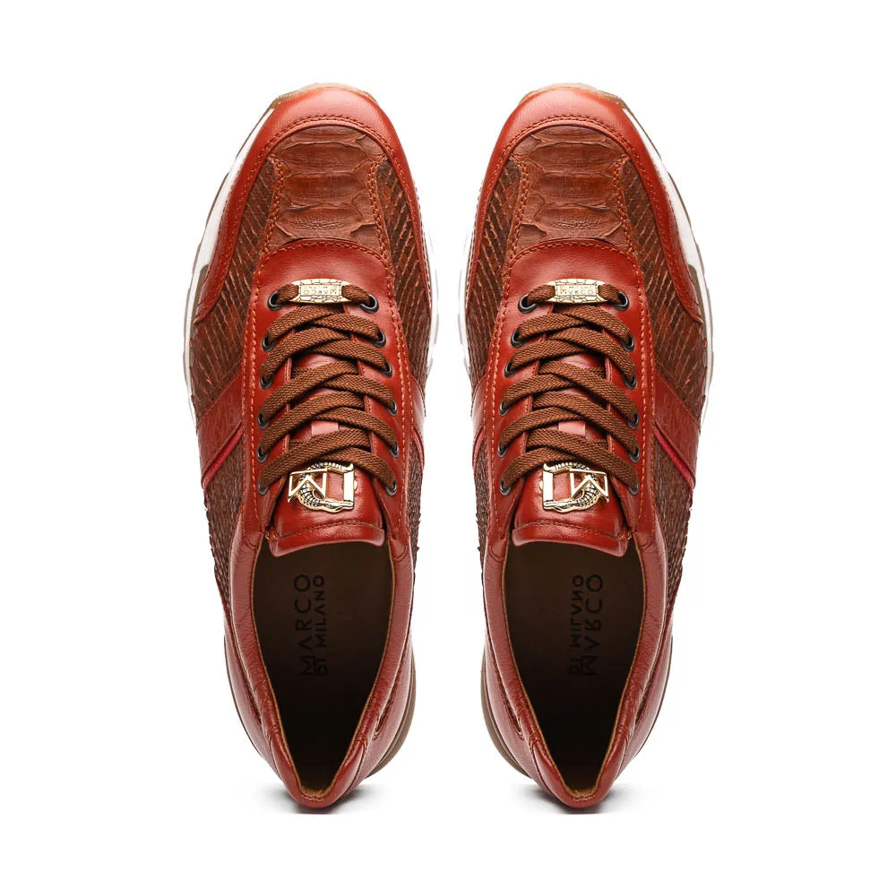 Marco Di Milano Brescia Antique Cognac Python & Calfskin Sneakers sold by Alberto Nardoni product image thumbnail 5