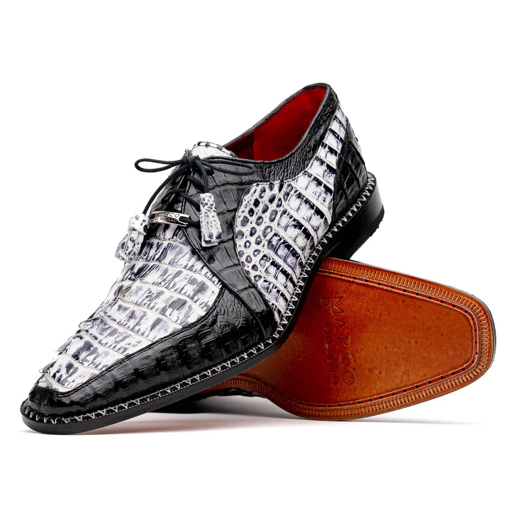 Marco Di Milano Caribe Black / Newspaper Caiman Crocodile Derby Shoes sold by Alberto Nardoni product image thumbnail 2