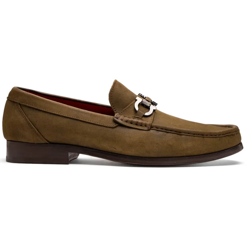 Marco Di Milano Cassarano Crazy Olive Men's Calfskin Leather Loafers made by Alberto Nardoni