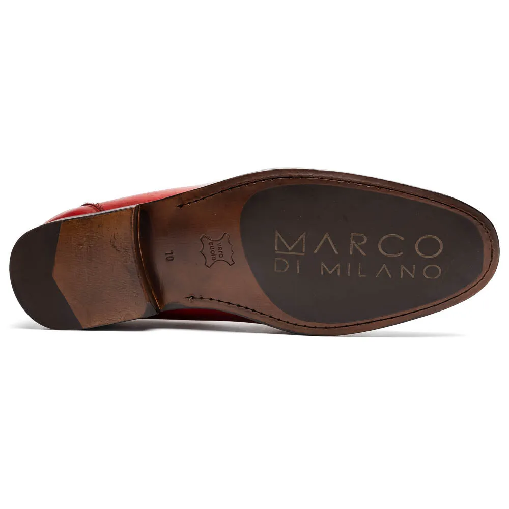 Marco Di Milano Cassarano Red Men's Calfskin Leather Loafers sold by Alberto Nardoni product image thumbnail 5