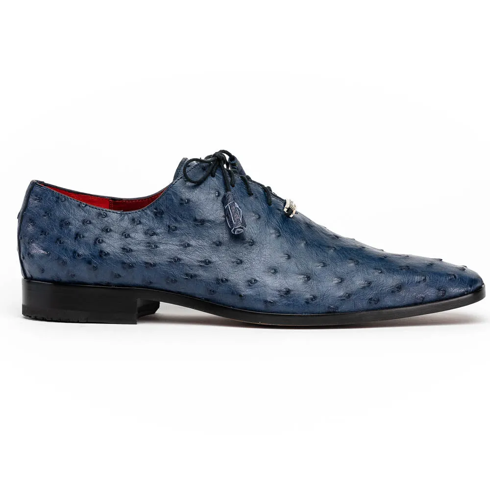 Marco Di Milano Criss Navy Ostrich Quill Dress Shoe Oxfords sold by Alberto Nardoni