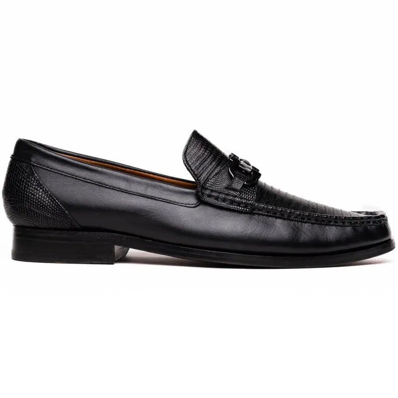 Marco Di Milano Enzo Black Lizard Bit Loafers sold by Alberto Nardoni