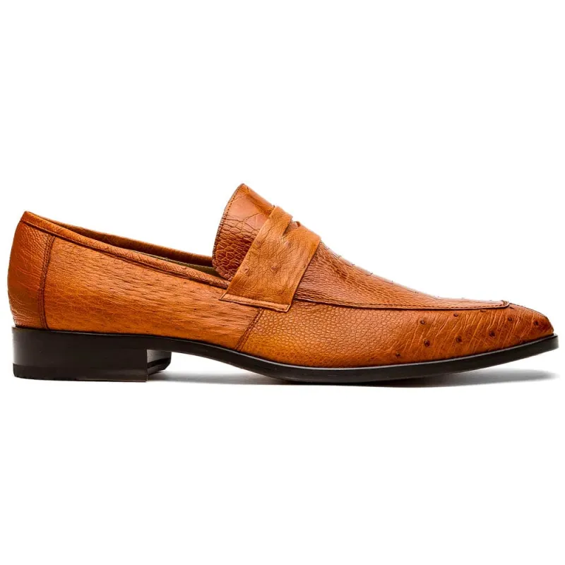 Marco Di Milano Fangio Cognac Ostrich Penny Loafer sold by Alberto Nardoni