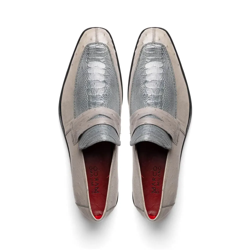 Marco Di Milano Fangio Gray Ostrich Penny Loafer sold by Alberto Nardoni product image thumbnail 4