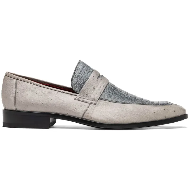 Marco Di Milano Fangio Gray Ostrich Penny Loafer sold by Alberto Nardoni