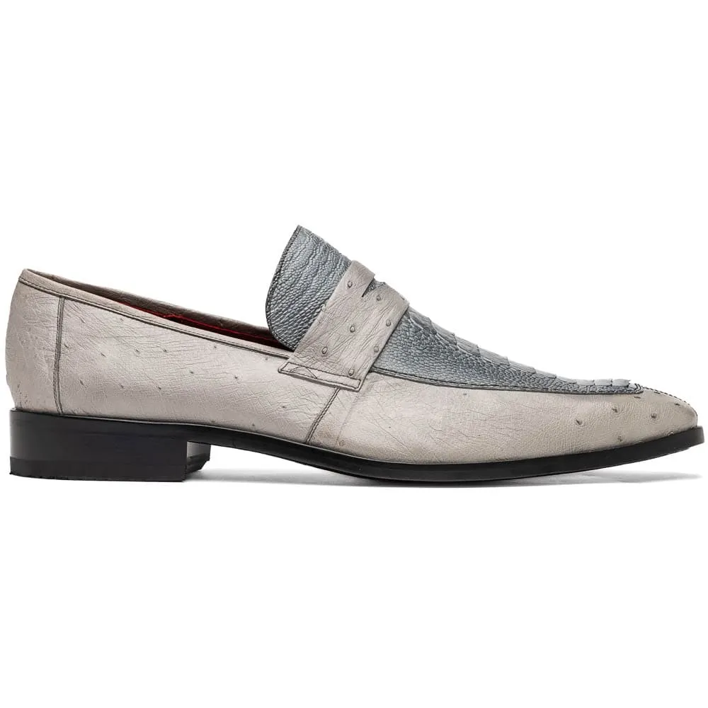 Marco Di Milano Fangio Gray Ostrich Penny Loafer sold by Alberto Nardoni