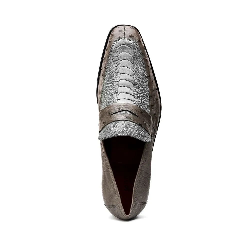 Marco Di Milano Fangio Serpentine Grey Ostrich Penny Loafer sold by Alberto Nardoni product image thumbnail 5