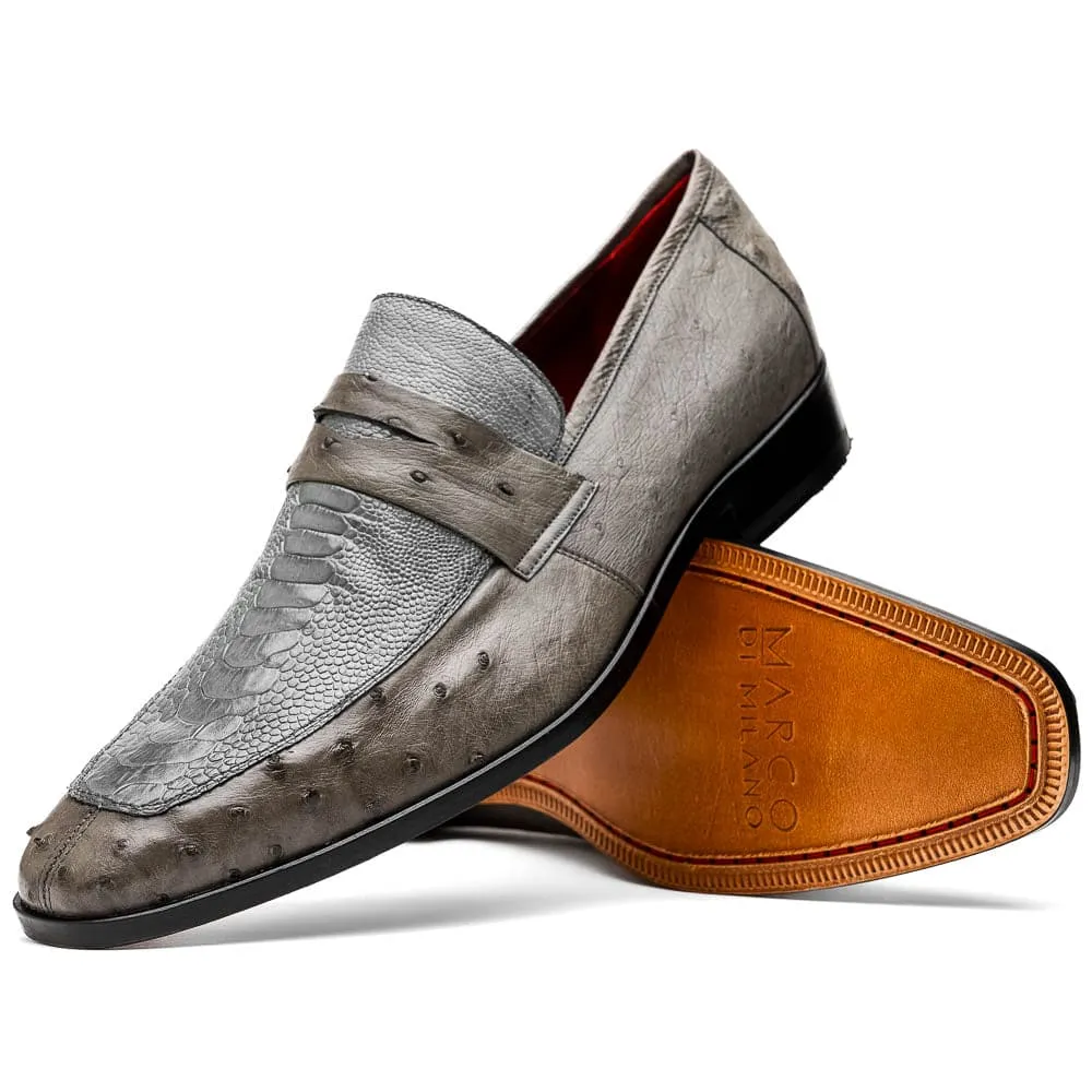 Marco Di Milano Fangio Serpentine Grey Ostrich Penny Loafer sold by Alberto Nardoni product image thumbnail 2
