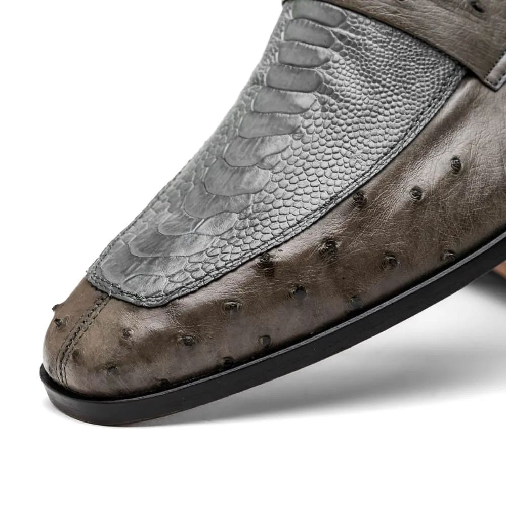 Marco Di Milano Fangio Serpentine Grey Ostrich Penny Loafer sold by Alberto Nardoni product image thumbnail 4
