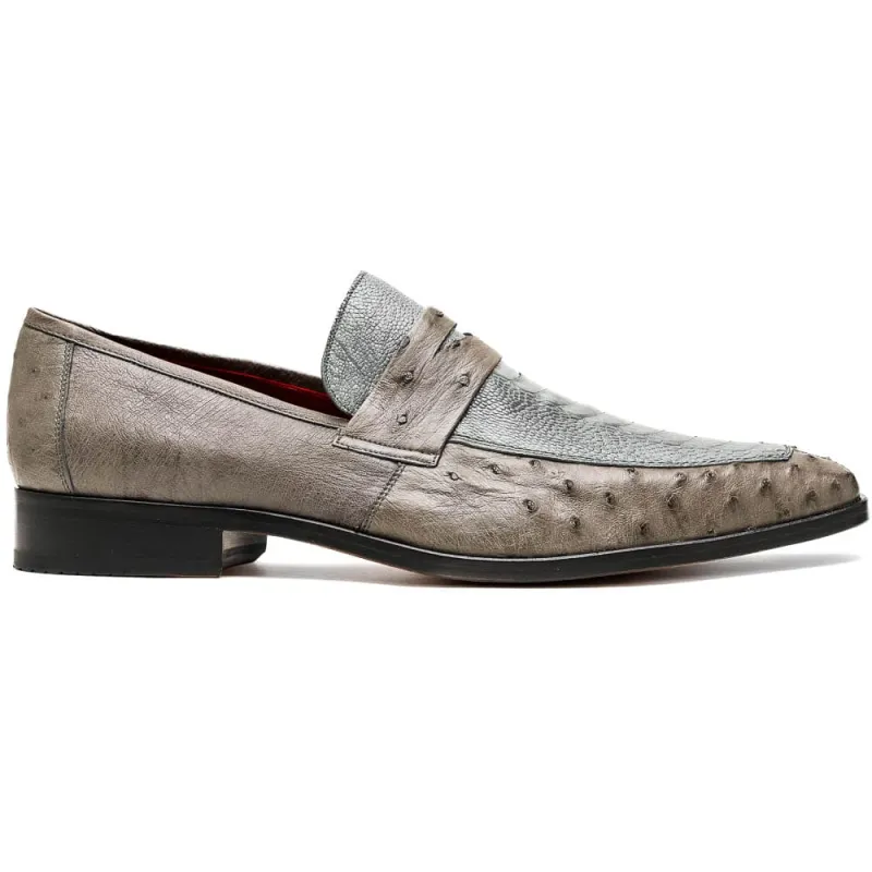 Marco Di Milano Fangio Serpentine Grey Ostrich Penny Loafer sold by Alberto Nardoni