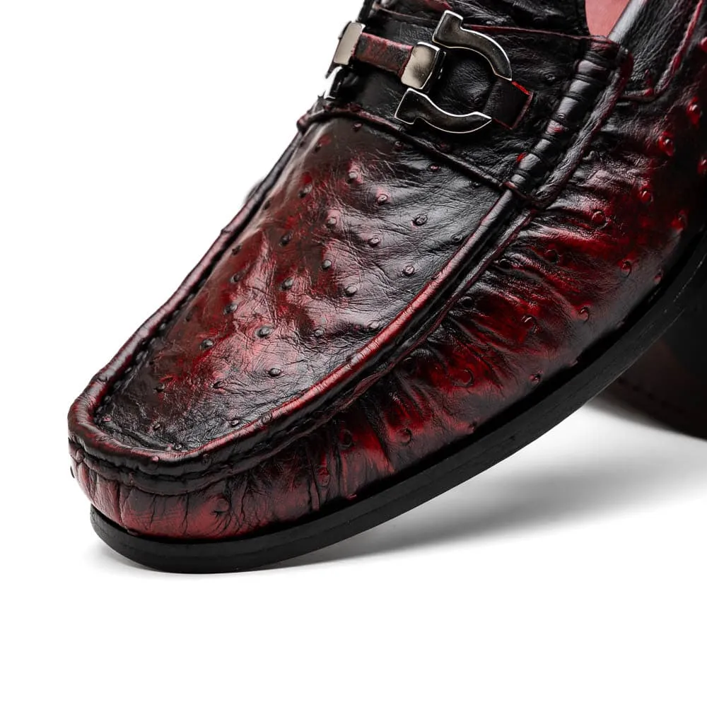 Marco Di Milano Ferrioni Ostrich Black Cherry Bit Loafer sold by Alberto Nardoni product image thumbnail 4