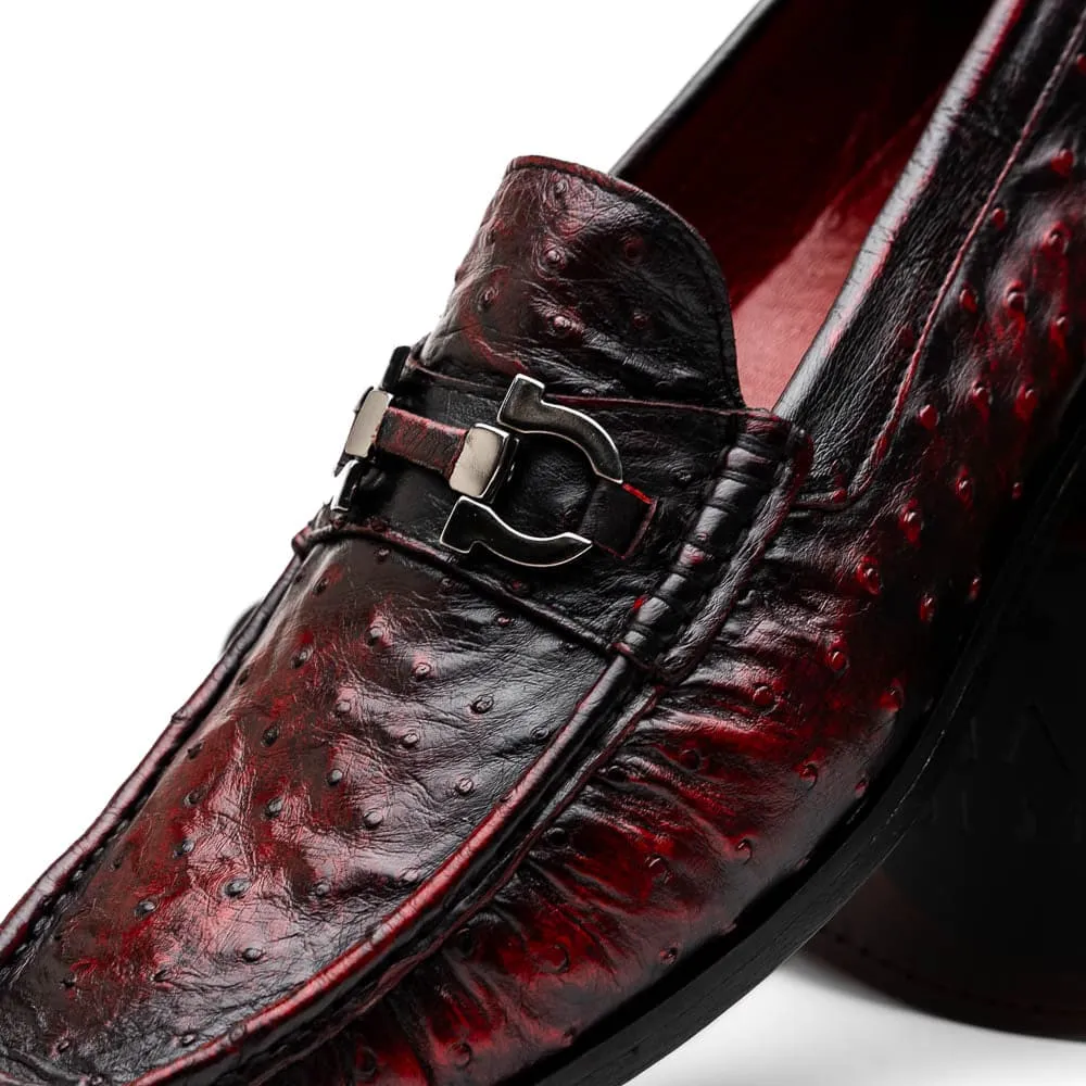Marco Di Milano Ferrioni Ostrich Black Cherry Bit Loafer sold by Alberto Nardoni product image thumbnail 3
