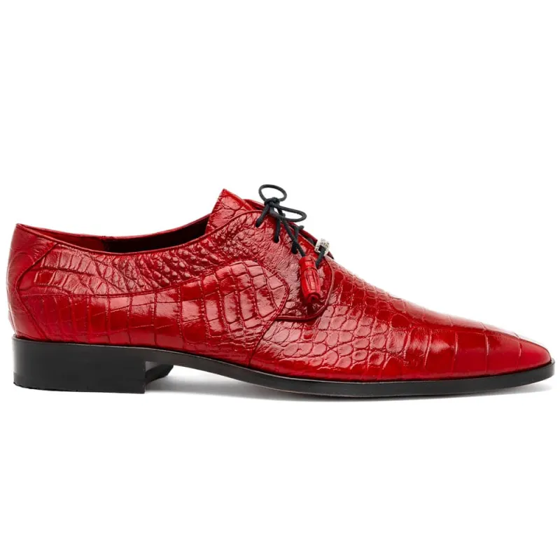 Marco Di Milano Fitipaldi Red Alligator Derby Shoe sold by Alberto Nardoni