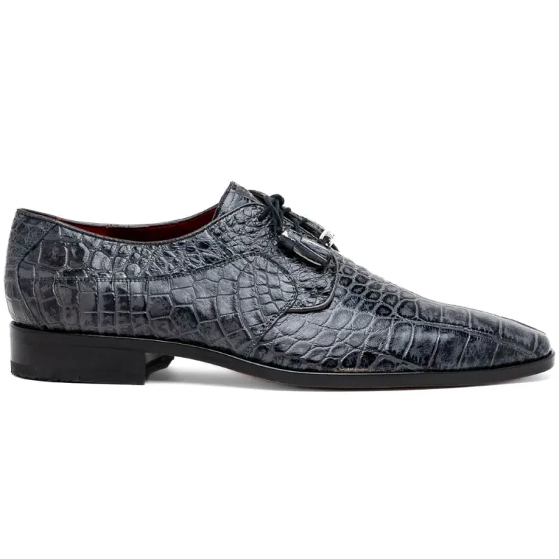 Marco Di Milano Fitipaldi Rustic Grey Alligator Derby Shoe sold by Alberto Nardoni