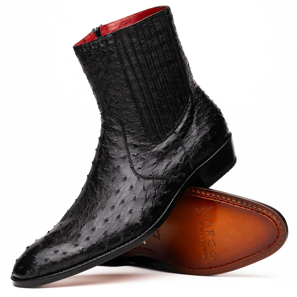 Marco Di Milano Giorgio Black Ostrich Quill Dress Boots sold by Alberto Nardoni product image thumbnail 2
