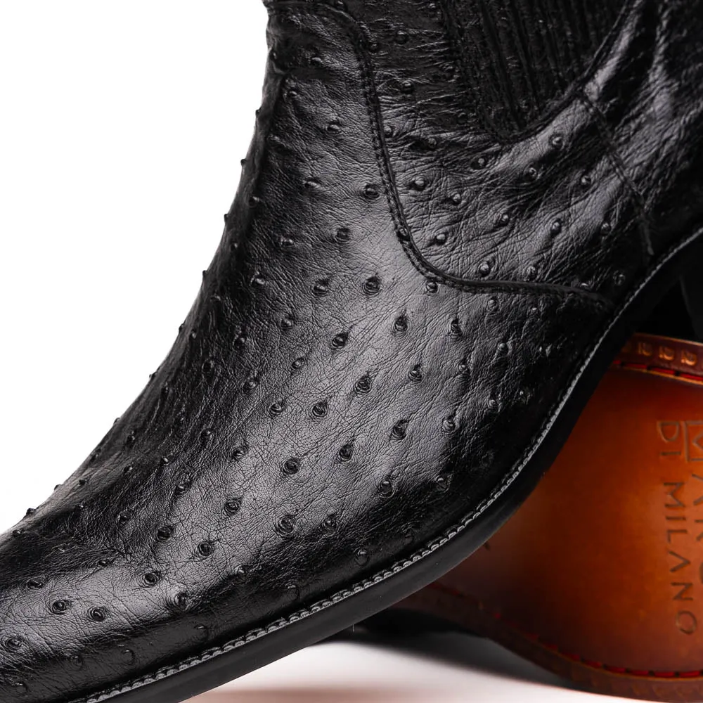 Marco Di Milano Giorgio Black Ostrich Quill Dress Boots sold by Alberto Nardoni product image thumbnail 3