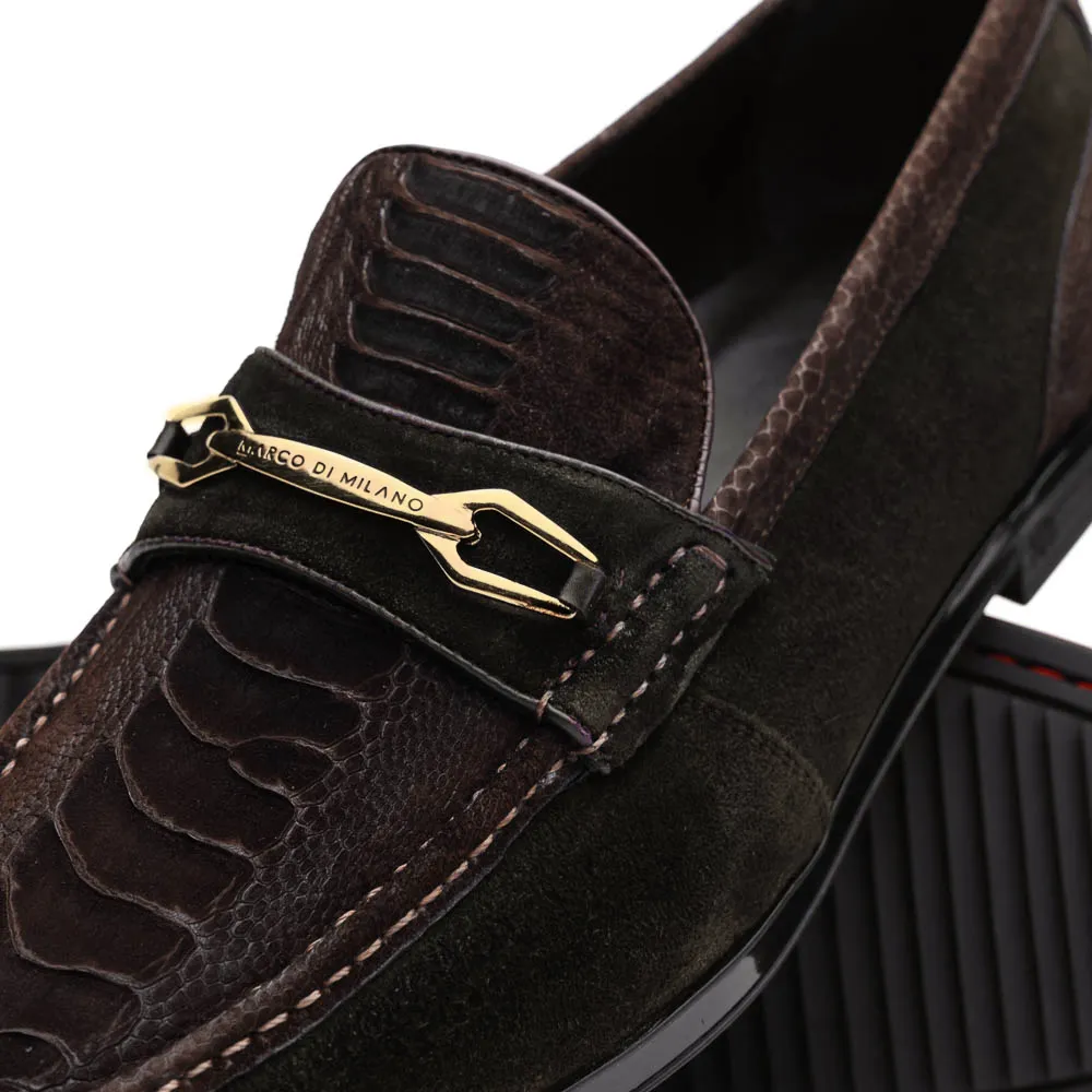 Marco Di Milano Brown Hugo Sueded Ostrich Leg Bit Loafers sold by Alberto Nardoni product image thumbnail 4
