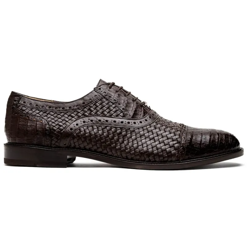 Marco Di Milano John Brown Shoes Exotic Caiman Crocodile / Woven Leather Dress Oxfords sold by Alberto Nardoni