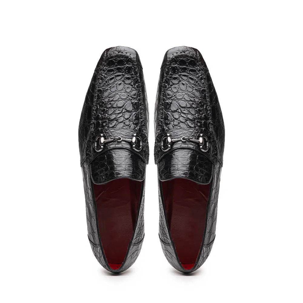 Marco Di Milano Landro Shoes Black Exotic Crocodile Horsebit Loafers sold by Alberto Nardoni product image thumbnail 4