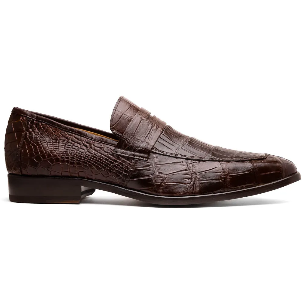 Marco Di Milano Matteo Brown Alligator Penny Loafer sold by Alberto Nardoni