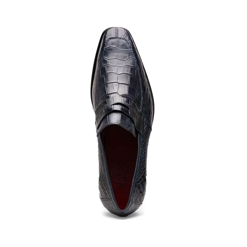 Marco Di Milano Matteo Navy Alligator Penny Loafer sold by Alberto Nardoni product image thumbnail 4