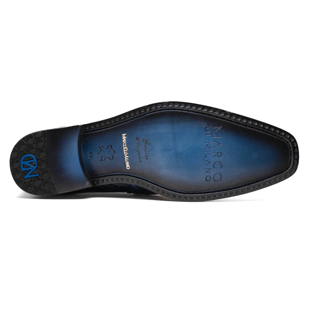 Marco Di Milano Matteo Navy Alligator Penny Loafer sold by Alberto Nardoni product image thumbnail 5