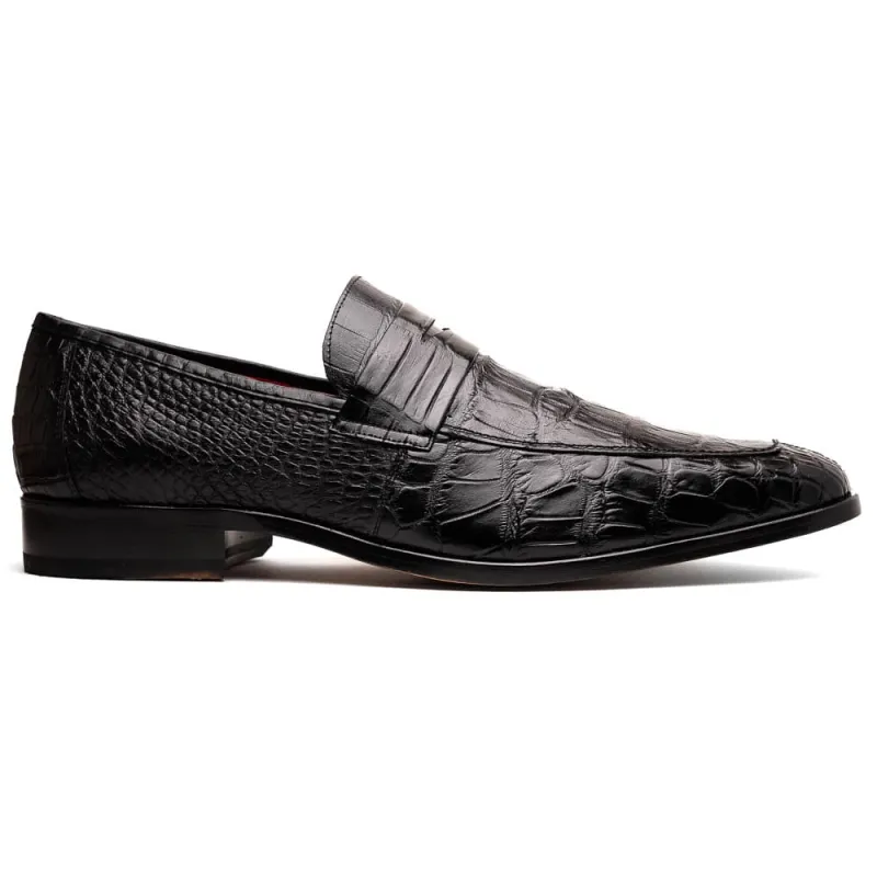 Marco Di Milano Matteo Black Alligator Penny Loafer sold by Alberto Nardoni