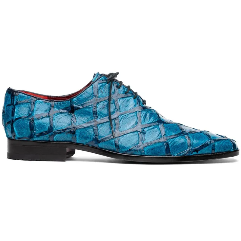 Marco Di Milano Olivieri Caribbean Blue Pirarucu Dress Shoe Oxfords sold by Alberto Nardoni