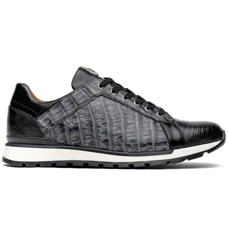 Marco Di Milano Portici Gray Men's Exotic Lizard / Crocodile Casual Sneakers sold by Alberto Nardoni