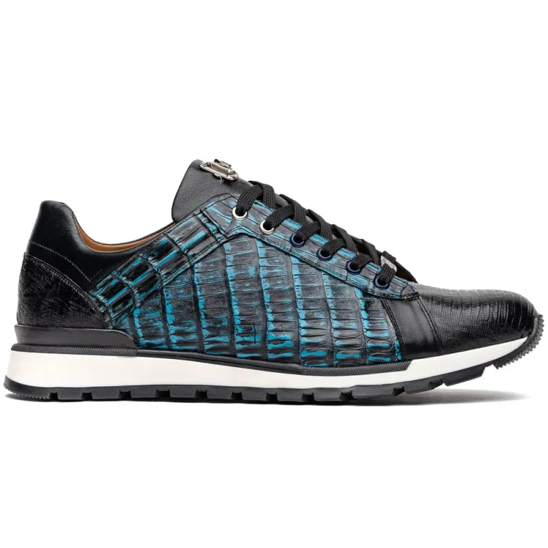 Marco Di Milano Portici Navy Men's Exotic Lizard / Crocodile Casual Sneakers sold by Alberto Nardoni
