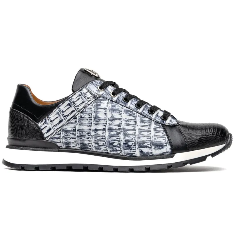 Marco Di Milano Portici Newspaper Men's Exotic Lizard / Crocodile Casual Sneakers sold by Alberto Nardoni