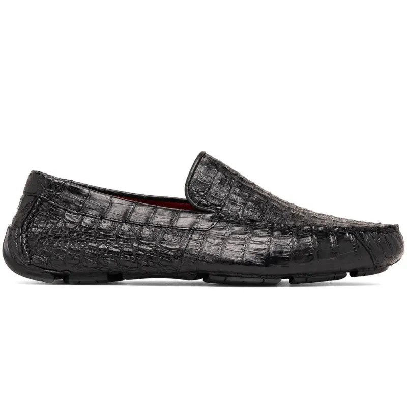 Marco Di Milano Remo Black Caiman Crocodile Driving Shoes sold by Alberto Nardoni