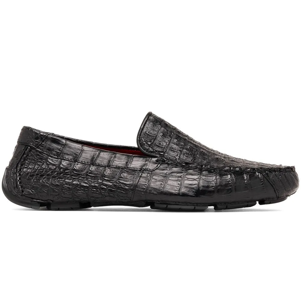 Marco Di Milano Remo Black Caiman Crocodile Driving Shoes sold by Alberto Nardoni