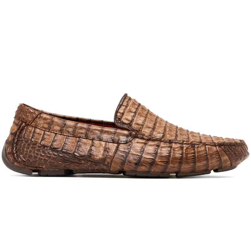 Marco Di Milano Remo Washed Brown Caiman Crocodile Driving Shoes sold by Alberto Nardoni