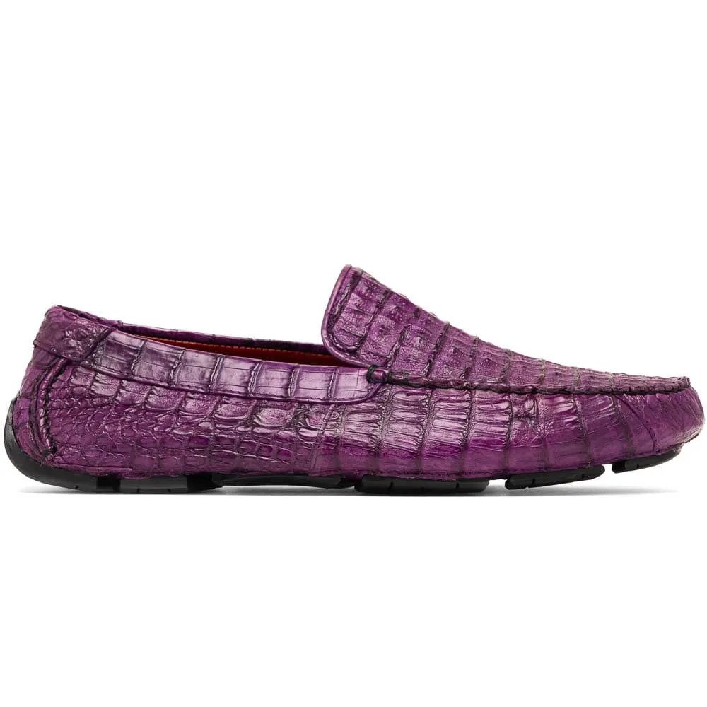 Marco Di Milano Remo Purple Caiman Crocodile Driving Shoes sold by Alberto Nardoni
