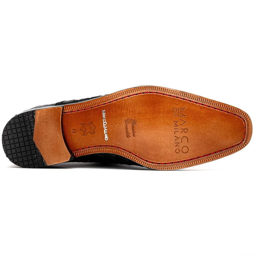 Marco Di Milano Rovigo Navy Exotic Crocodile Skin Single Monk-strap Loafers sold by Alberto Nardoni product image thumbnail 4