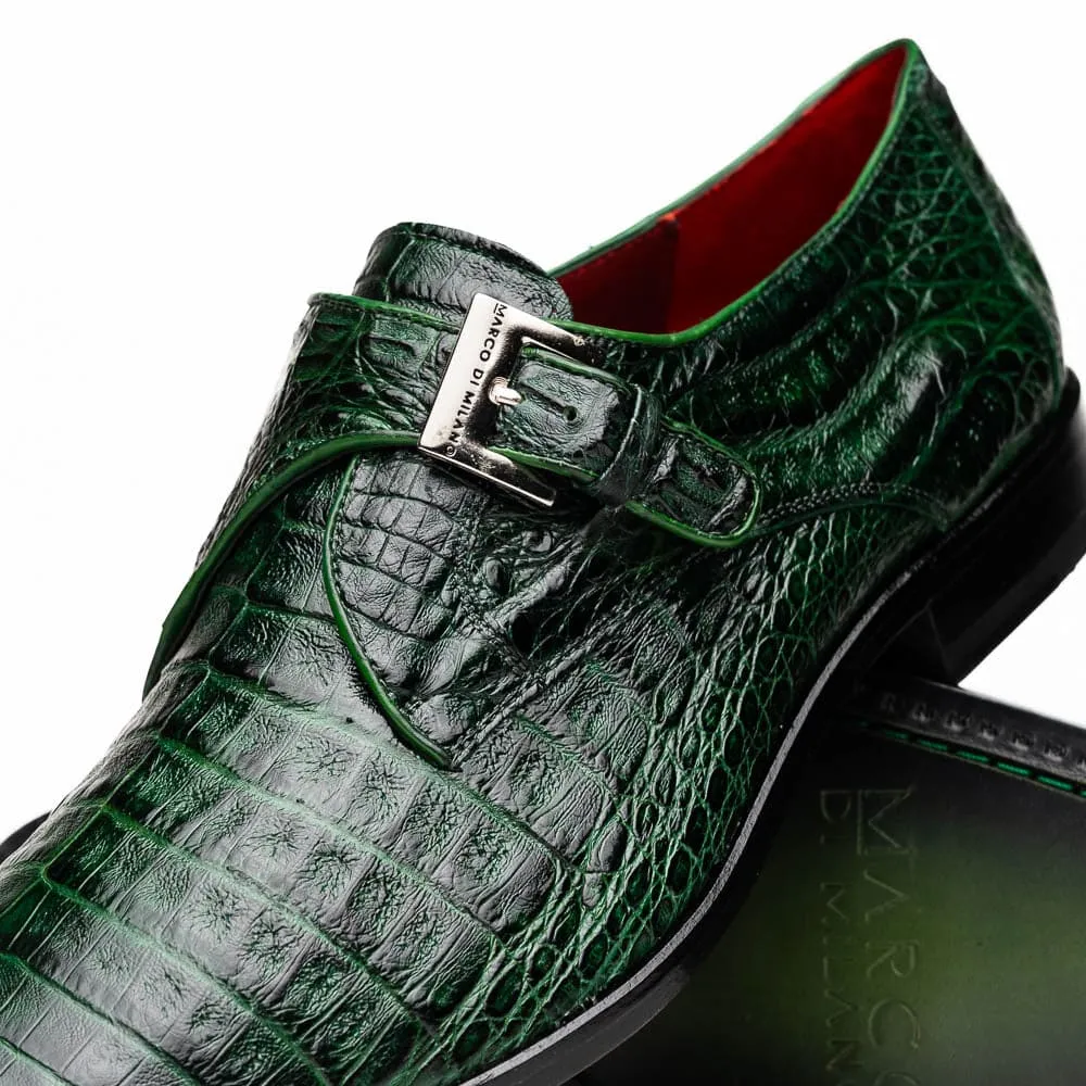 Marco Di Milano Rovigo Green Exotic Crocodile Skin Single Monk-strap Loafers sold by Alberto Nardoni product image thumbnail 3