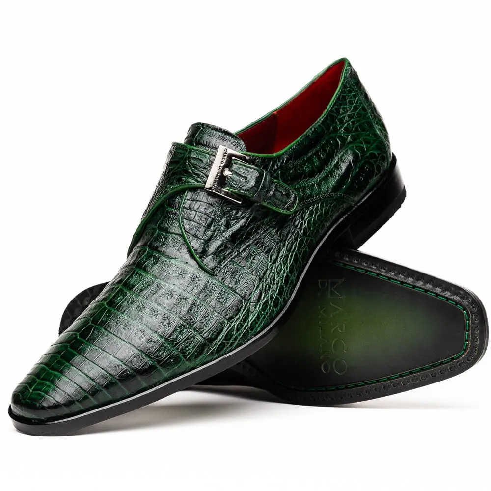 Marco Di Milano Rovigo Green Exotic Crocodile Skin Single Monk-strap Loafers sold by Alberto Nardoni product image thumbnail 2