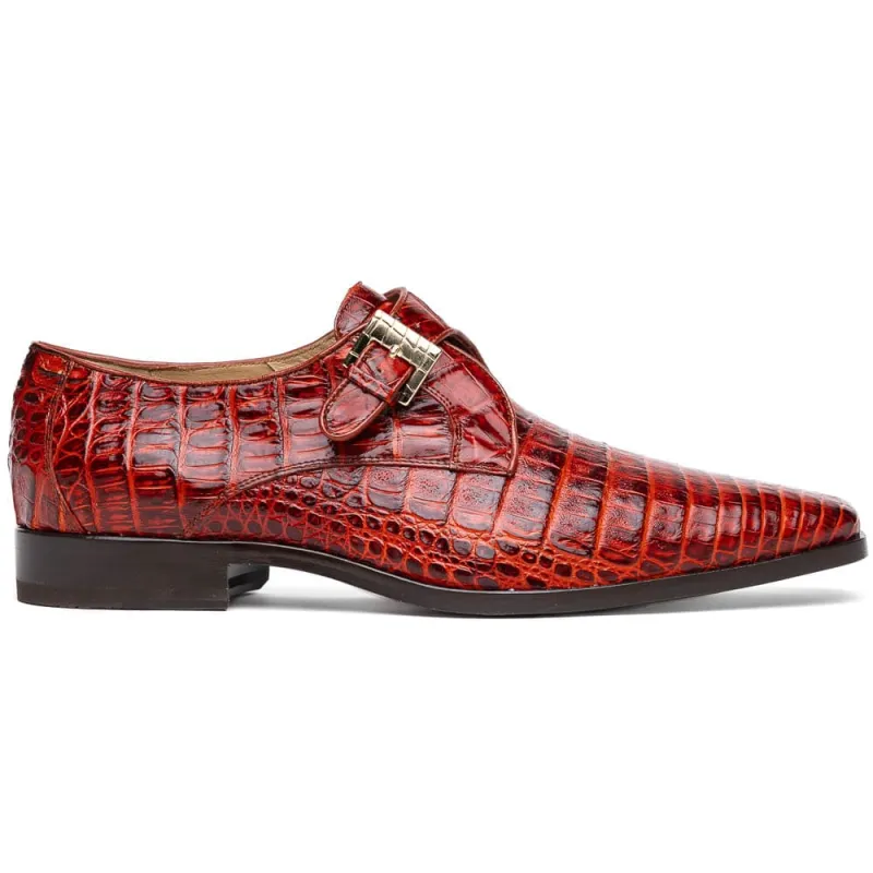 Marco Di Milano Rovigo Rustic Cognac Exotic Crocodile Skin Single Monk-strap Loafers sold by Alberto Nardoni