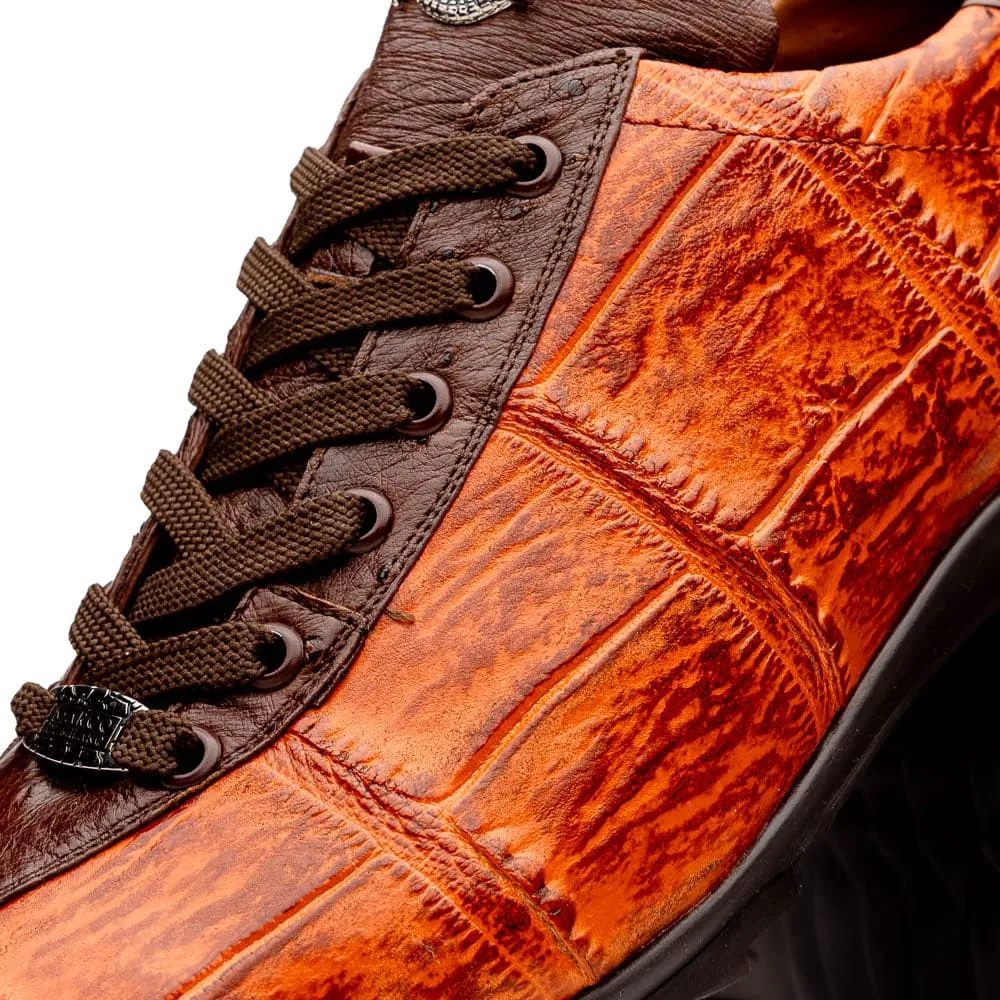 Marco Di Milano Saulo Brandy/Brown Exotic Ostrich and Alligator Casual Sneakers sold by Alberto Nardoni product image thumbnail 3