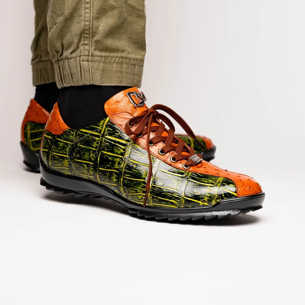 Marco Di Milano Saulo Green Exotic Ostrich and Alligator Casual Sneakers sold by Alberto Nardoni product image thumbnail 4