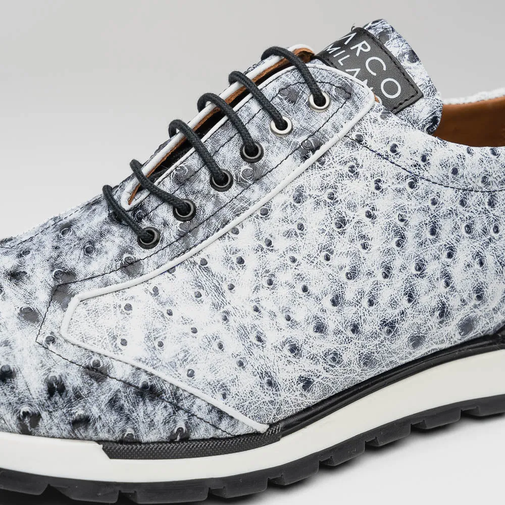 Marco Di Milano Scanno Antique Newspaper Ostrich Quill Sneakers sold by Alberto Nardoni product image thumbnail 3