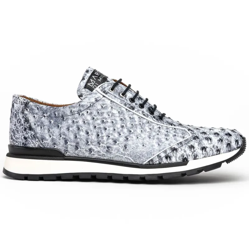 Marco Di Milano Scanno Antique Newspaper Ostrich Quill Sneakers sold by Alberto Nardoni