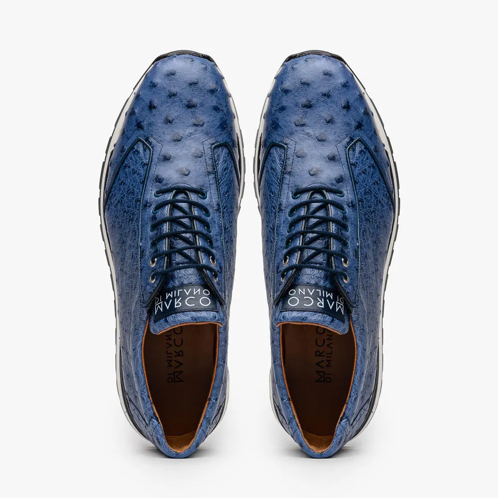 Marco Di Milano Scanno Antique Navy Ostrich Quill Sneakers sold by Alberto Nardoni product image thumbnail 4