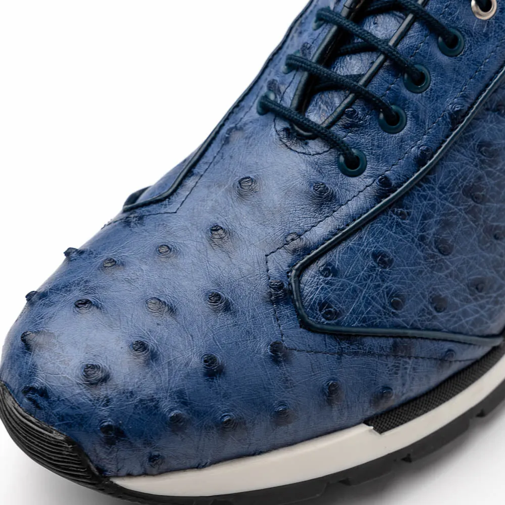 Marco Di Milano Scanno Antique Navy Ostrich Quill Sneakers sold by Alberto Nardoni product image thumbnail 2